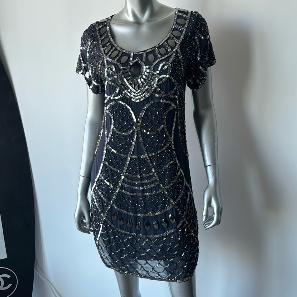 Sequin and bead all over Gatsby style dress